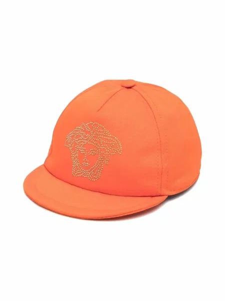 Czapka z daszkiem dziecięca Versace pomarańczowa