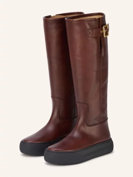 Chloé Kozačky Na Platformě Delia sooty brown hnědé