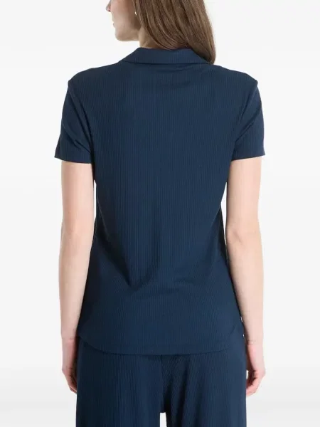 Πλεκτό polo Ea7 Emporio Armani με λαιμόκοψη v μπλε