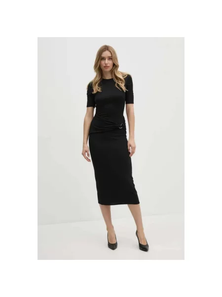 Sukienka midi Calvin Klein z dżerseju czarna