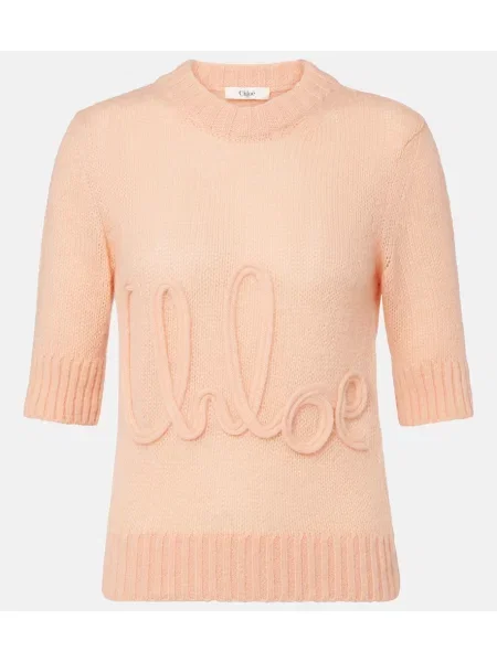 Pulover Chloé de lână portocaliu