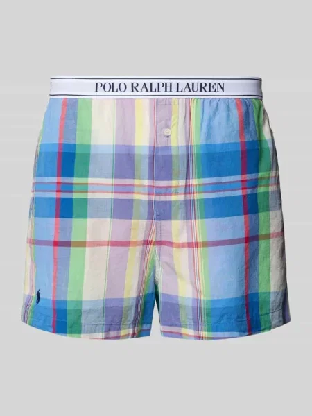 Szorty do piżamy z czystej bawełny krój regular fit Polo Ralph Lauren niebieskie