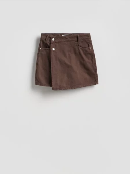 Reserved Fustă tip tenis din denim dark grey jeans gri