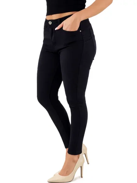 Blugi skinny M.sara cu talie înaltă negru