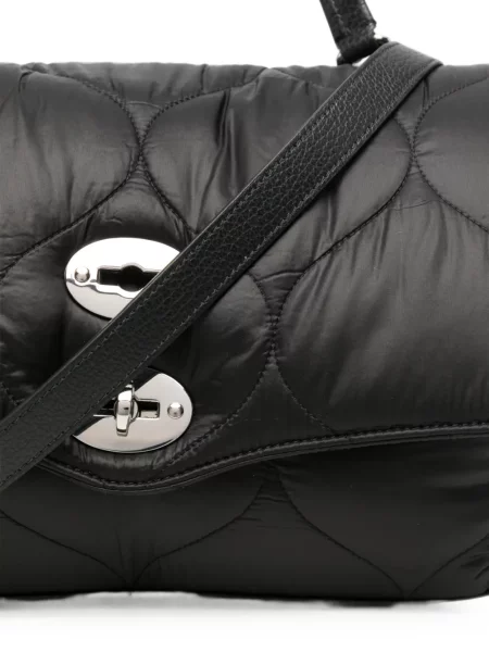Δερμάτινος καπιτονέ clutch Zanellato μαύρο