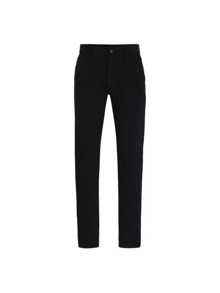 Chinosy o kroju slim fit z wpuszczanymi w stylu francuskim Boss Orange czarne