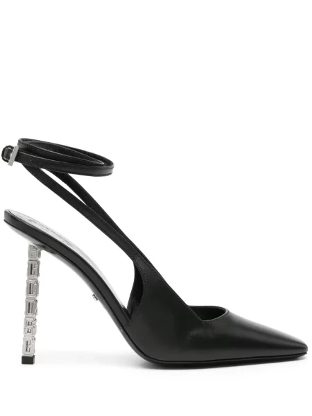 Pantofi cu toc Gcds din piele slingback negru
