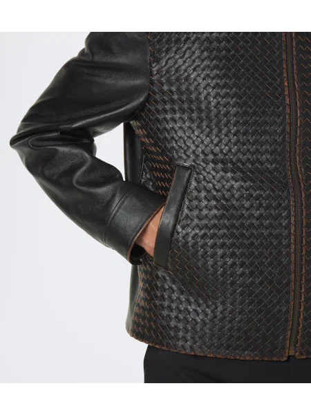Geanta de piele Bottega Veneta negru