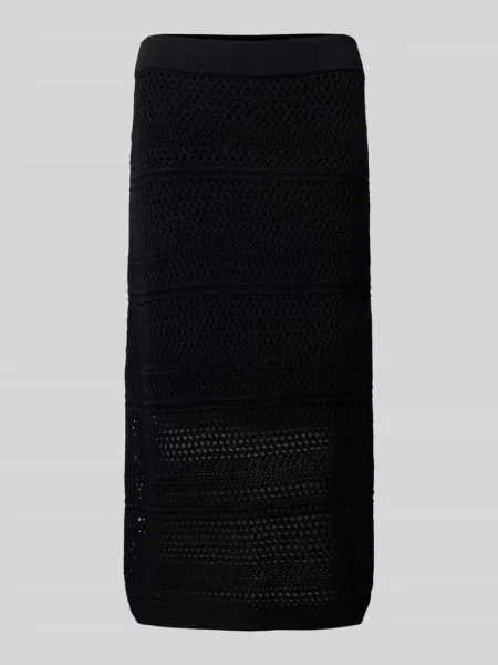 Spódnica midi z ażurowym wzorem model ‘Crochet’ S.oliver Red Label czarna