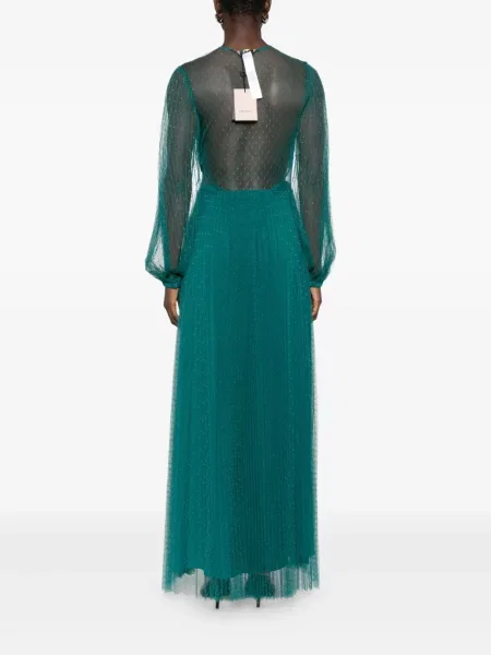 Rochie maxi Twinset lungă de costum verde