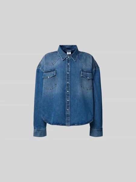 Koszula jeansowa z imitacji denimu Vetements niebieska