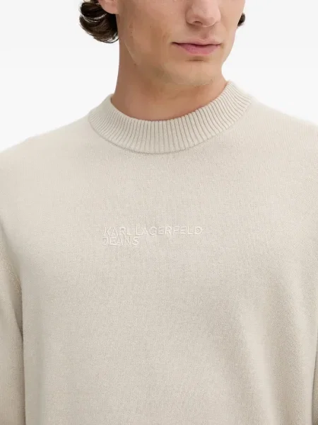 Pulover Karl Lagerfeld Jeans cu decolteu rotund