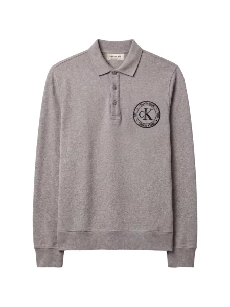 Tricou polo Calvin Klein cu broderie gri