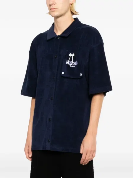 Froté košile Moschino s autogramem modrá