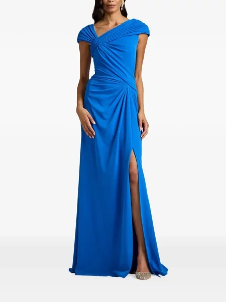 Rochie Tadashi Shoji cu volane drapată albastru