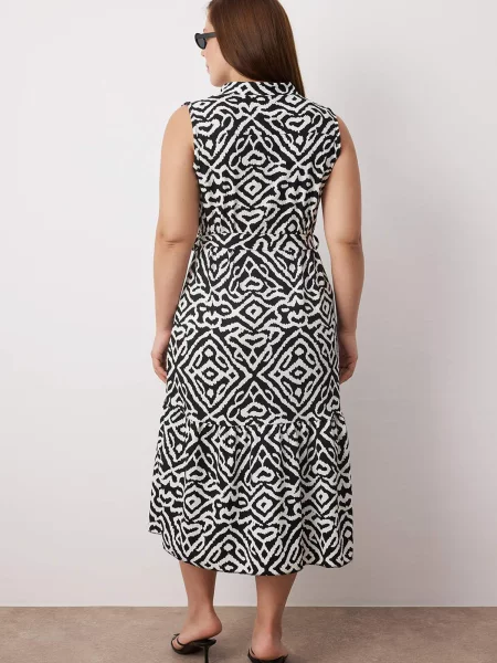 Trendyol Curve Rochie negru alb