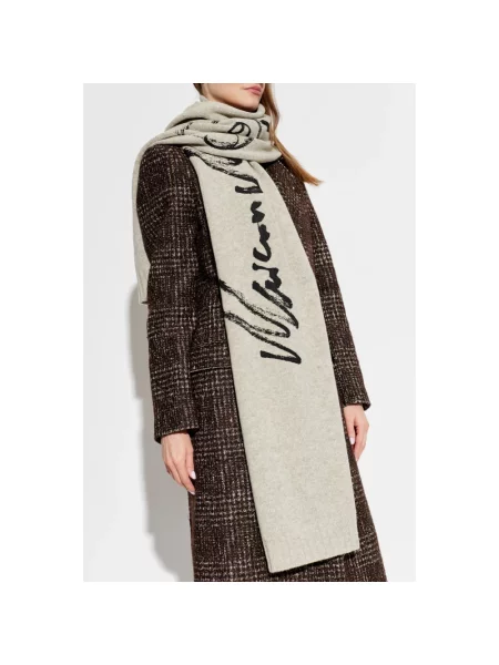 Maison Margiela szalik z wełną szara