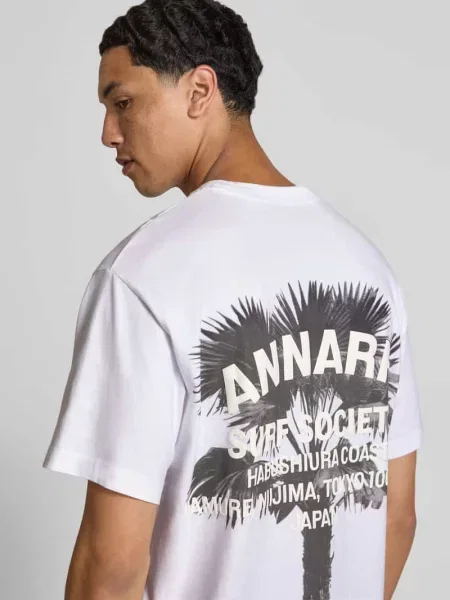 T-shirt o kroju relaxed fit z nadrukiem z logo Annarr biała