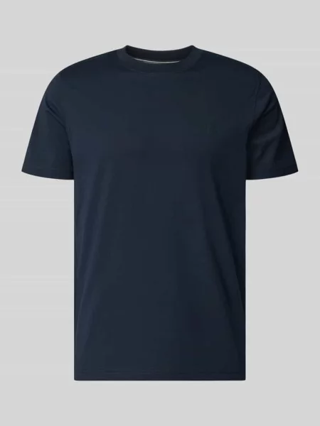T-shirt z okrągłym dekoltem i nadrukiem z logo Lerros granatowa