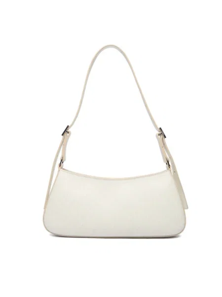 Geantă Calvin Klein Emblem Aop Small Shoulder Bag Écru alb