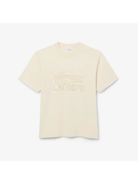 Lacoste T-Shirt Z Nadrukiem beżowy