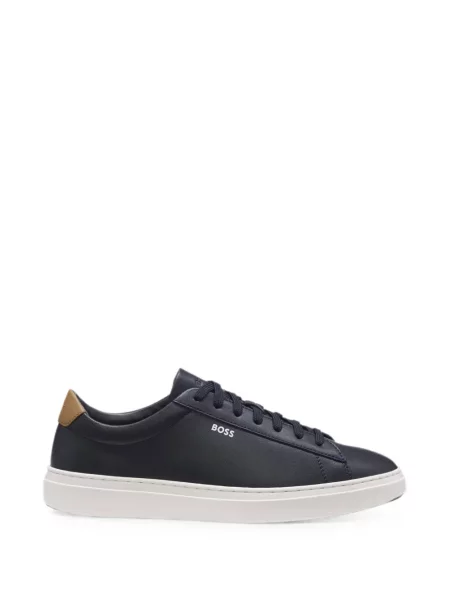 Sneakerși Boss din piele cu dungi albastru