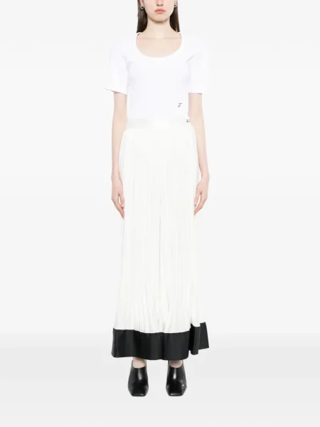 Pantaloni Karl Lagerfeld plisate alb