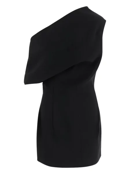 Rochie mini Jacquemus drapată cu un umăr gol de costum negru