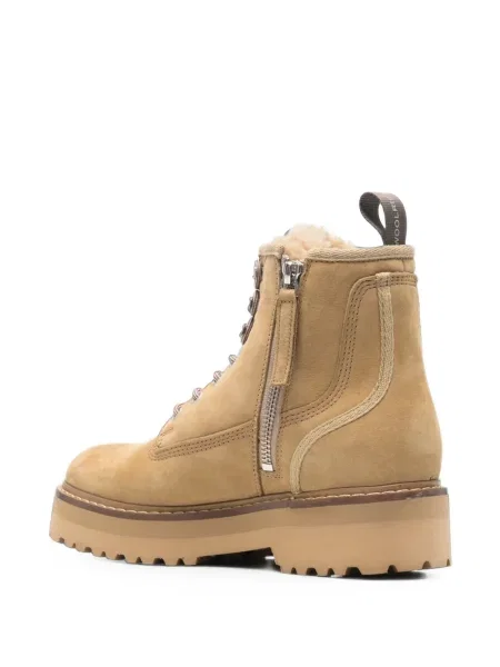 Cizme scurte Woolrich cu platformă din piele de oaie
