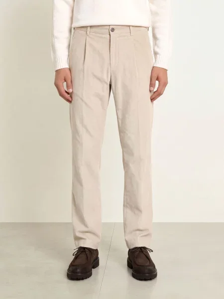 Strellson Spodnie Garniturowe Tomeo O Kroju Regular Fit Z Sztruksu weiss