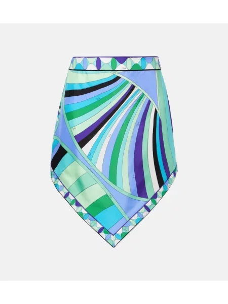 Fusta mini Pucci de mătase cu imagine albastru