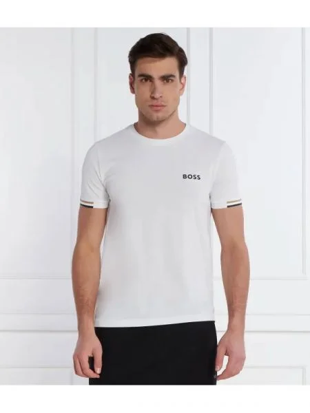 BOSS GREEN Póló boss x matteo berrettini | stretch fehér