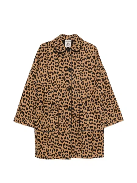 Palton Semicouture cu imagine cu model leopard maro
