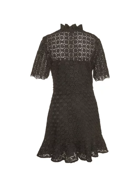 Rochie mini Sandro cu model floral din dantelă negru