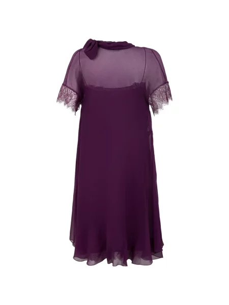 Rochie midi Alberta Ferretti de mătase violet