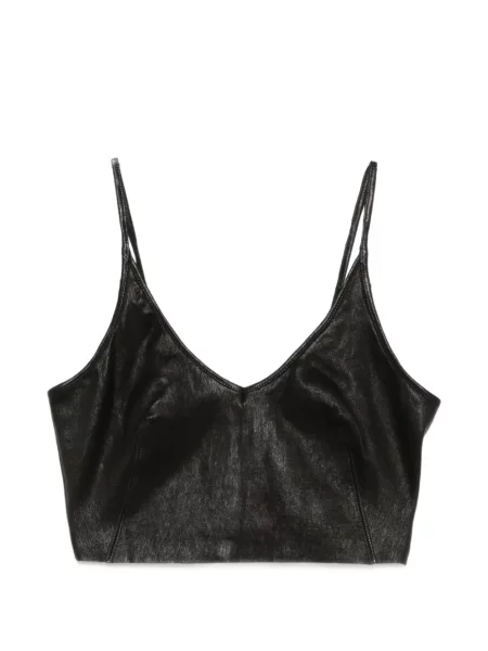 Top Rick Owens cu decolteu în V negru