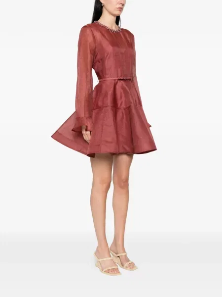 Cu peplum mini rochie mini Zimmermann de costum roșu