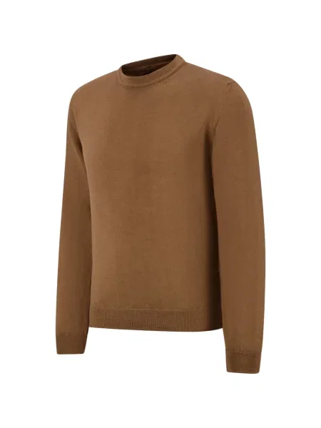 Pulover Woolrich cu decolteu rotund maro