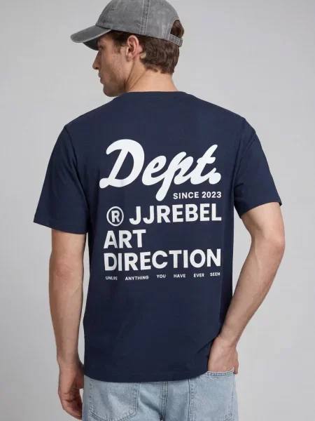 JJ Rebel Tricou JREBELIJAH bleumarin alb