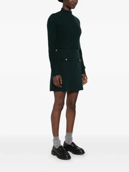 Rochie mini Maje tricotate verde