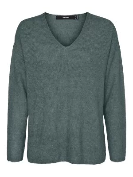 Vero Moda Pulover Crewlefile verde