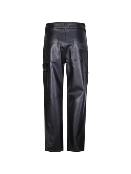 Кожени панталон Carhartt Wip черно