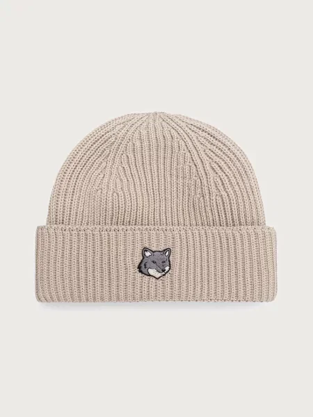 Maison Kitsuné Fox Head Large Beanie beanie de lână pentru bărbați