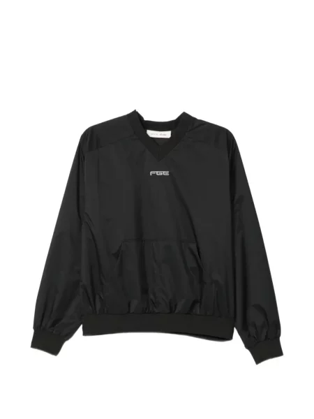 Суитчър Fear Of God Essentials с принт с V-образно деколте черно