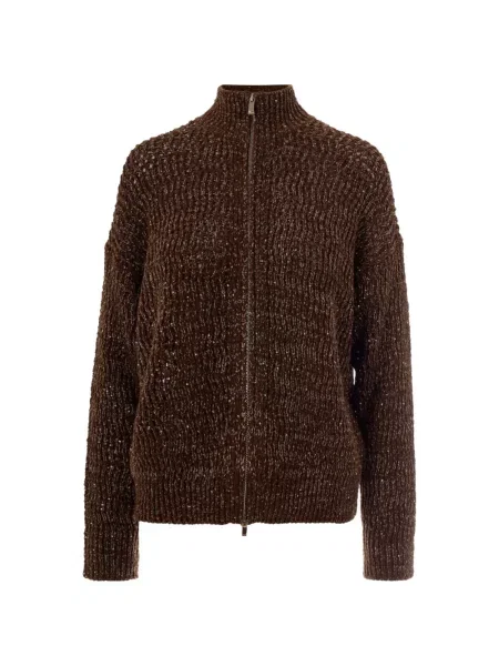 Cardigan Max Mara cu paiete maro