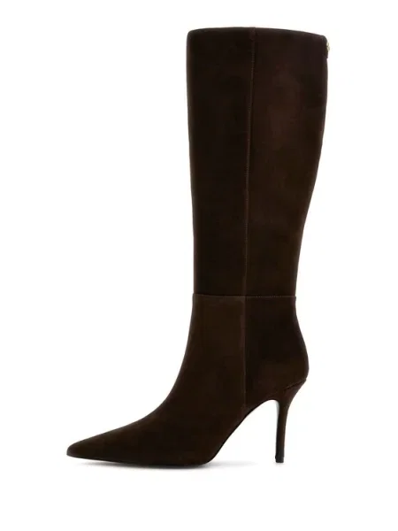 Велурени ботуши Guess GRESSA с тънък FLFGRS кафяво