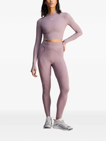 Бягане плетена тениска Adidas на райета червено