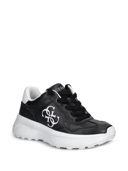 Bőr sneaker Guess autogrammal fekete