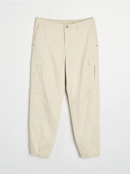 Sinsay Cargo jogger kalhoty béžová