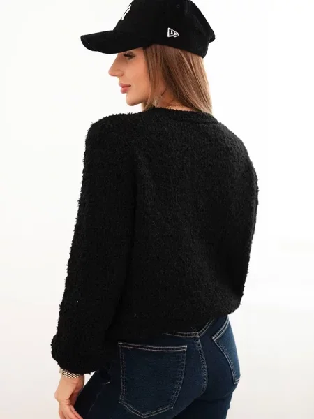 Pulover Kesi Włoski de mohair negru